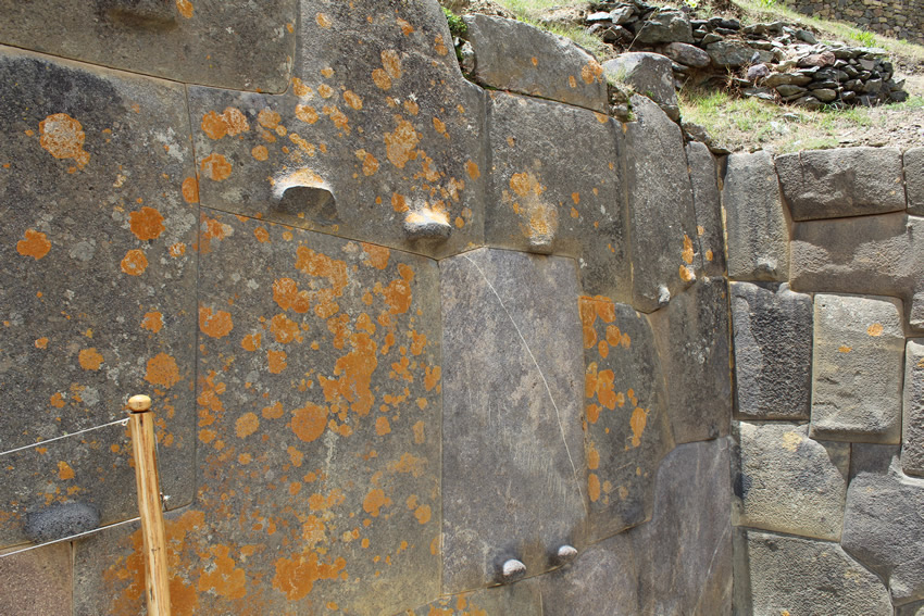 Close-up of megalithic wall with perfectly-fitting stones